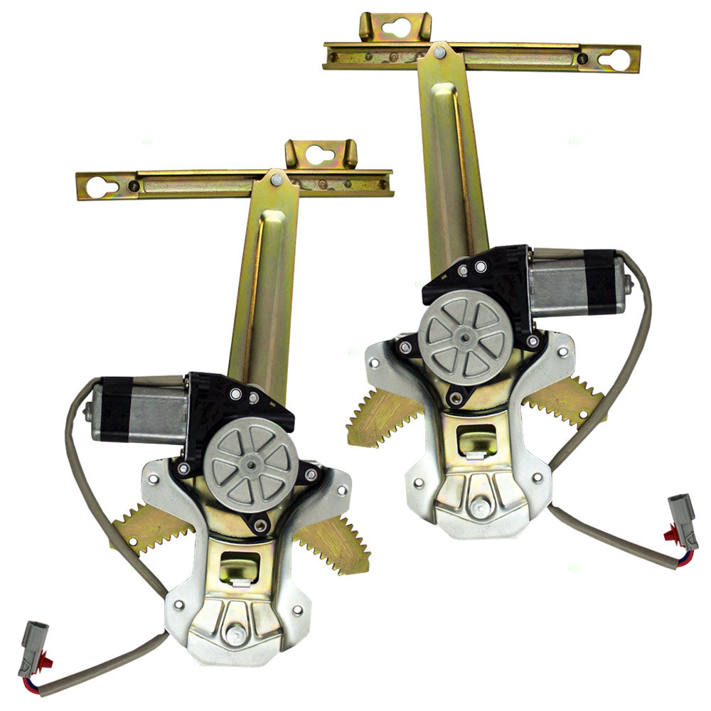 Brock Replacement Driver and Passenger Rear Power Window Lift Regulators with Motors Assemblies Compatible with 97-01 SUV 72751-S10-J01 72711-S10-J01