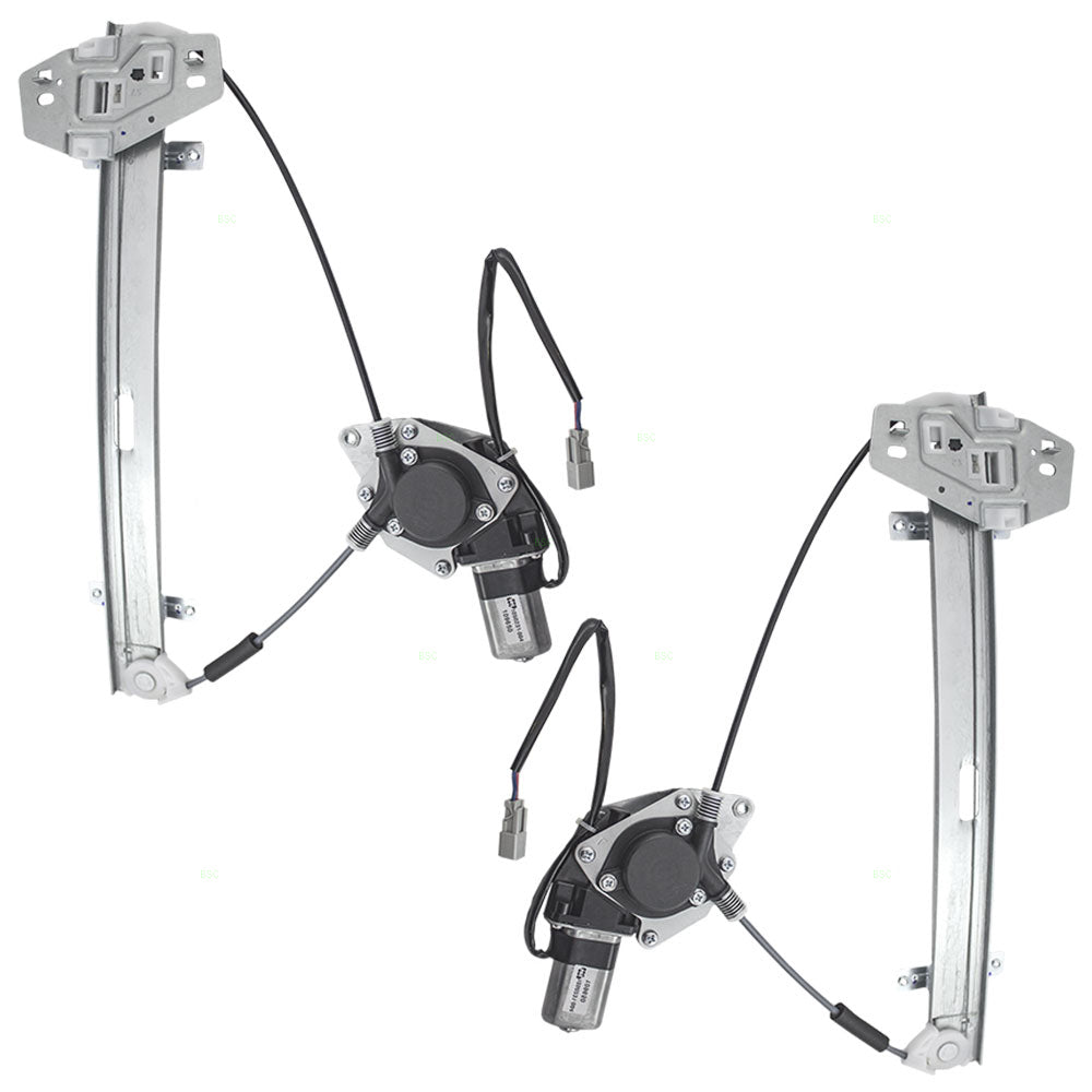 Brock Replacement for Rear Driver and Passenger Side Power Window Regulators with Motor Compatible with 2001-2006 Acura MDX