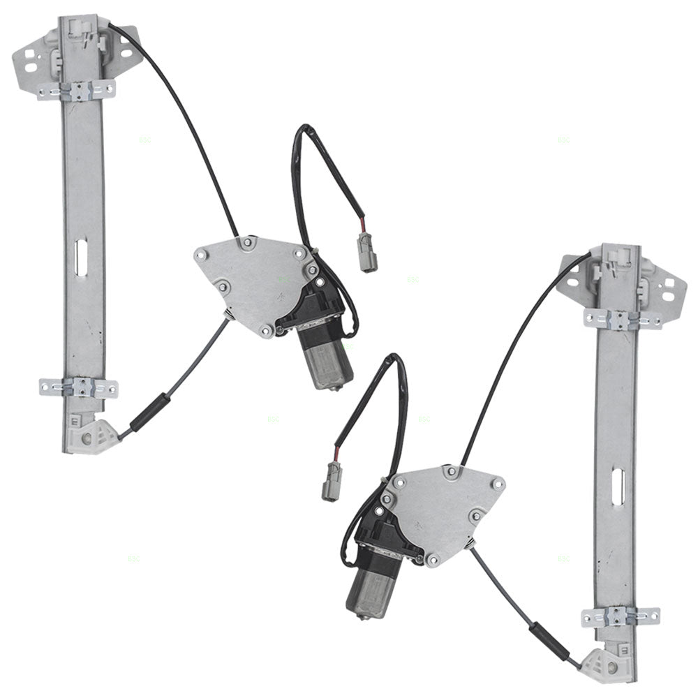 Brock Replacement for Rear Driver and Passenger Side Power Window Regulators with Motor Compatible with 2001-2006 Acura MDX