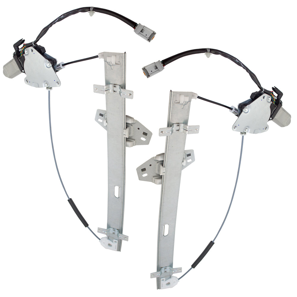 Brock Replacement Pair Set Front Power Window Lift Regulators & Motors with 6 Pin Connector Assemblies Compatible with 03-06 MDX 72250-S3V-A52 72210-S3V-A52