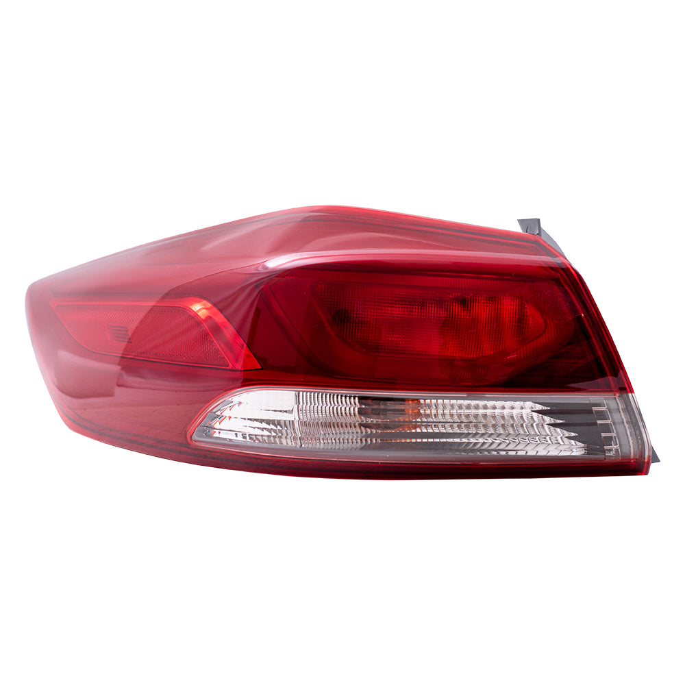 Brock Replacement Driver Side Quarter Mounted Tail Light Assembly Bulb Type Compatible with 17-18 Elantra Sedan USA Built