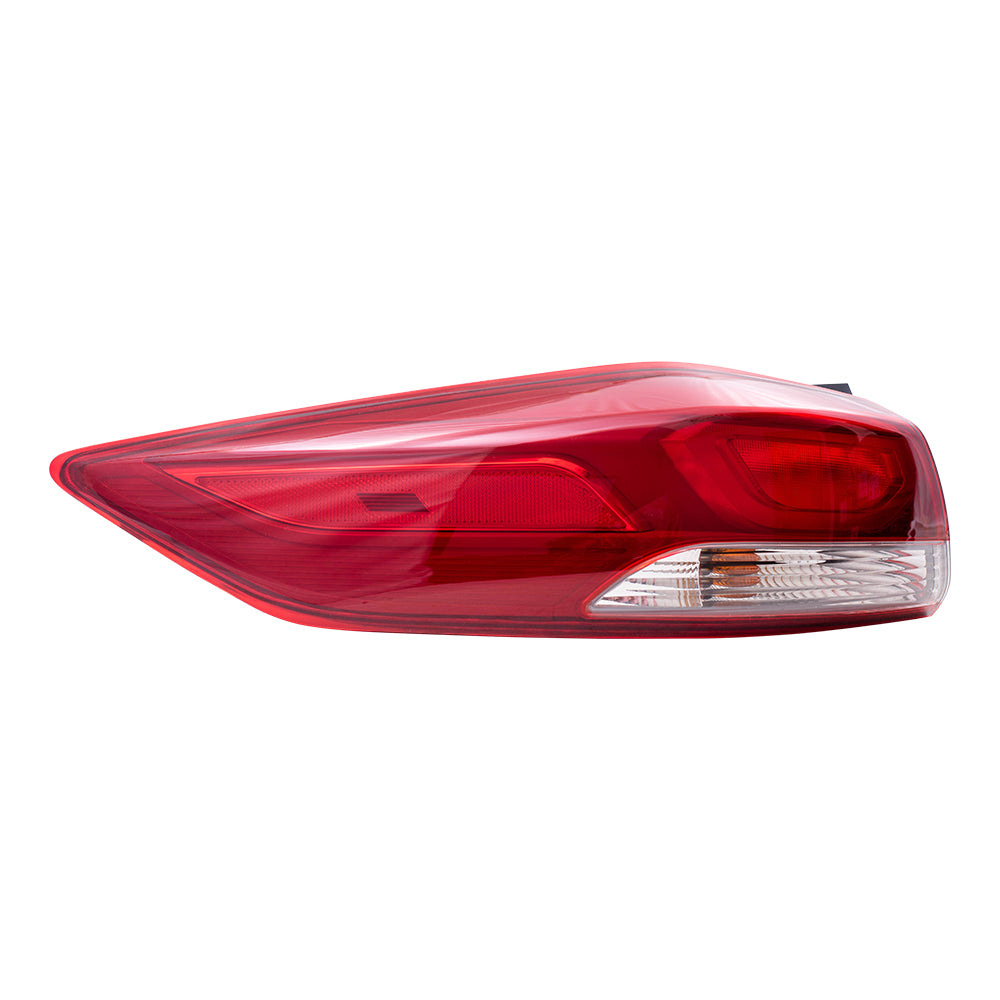 Brock Replacement Driver Side Quarter Mounted Tail Light Assembly Bulb Type Compatible with 17-18 Elantra Sedan USA Built