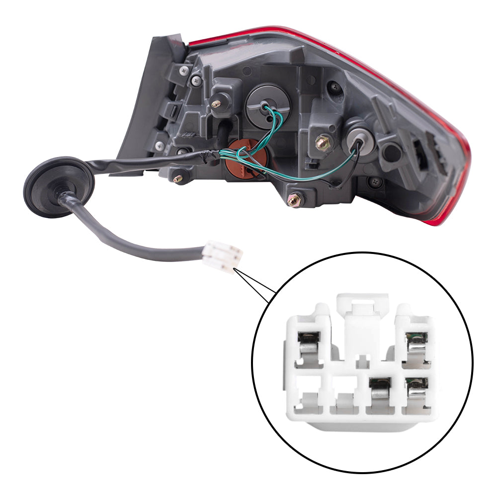 Brock Replacement Driver Side Quarter Mounted Tail Light Assembly Bulb Type Compatible with 17-18 Elantra Sedan USA Built