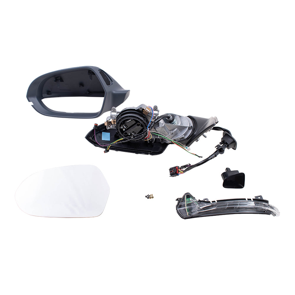 Power Mirror for 2012-2018 A6 Lane Change Assist From 11/7/11 Turn Signal Indicator Memory Heated Power Fold 4G1857409BE01C Left