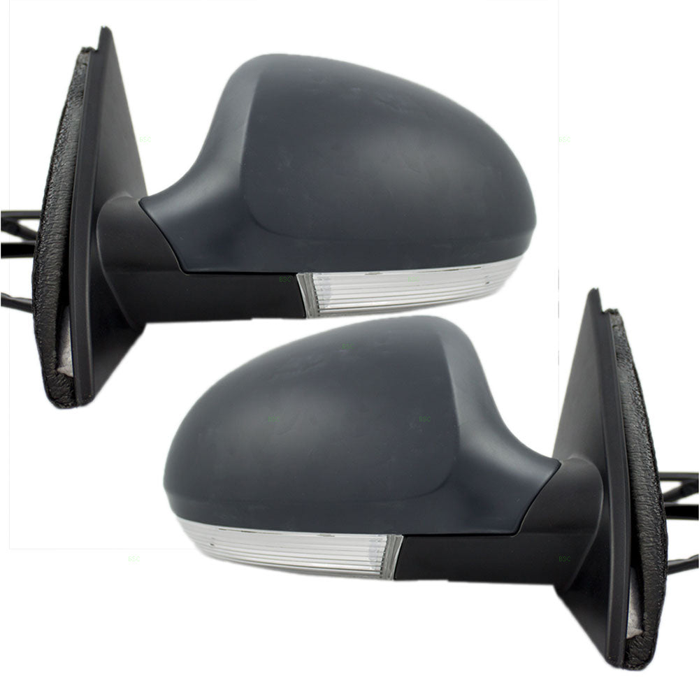 Brock Replacement Driver and Passenger Power Side View Mirrors Heated Signal Ready-to-Paint Gray Compatible with 2006 2007 2008 2009 2010 Passat 3C1857507DP9B9 3C1857508DM9B9