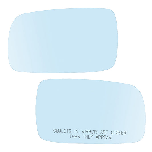 Brock Replacement Driver and Passenger Side Blue Tinted Mirror Glass & Base with Heat without Split Glass Compatible with 1999-2007 Golf 1999-2005 A4 1998-2004 Passat 1999-2002 Cabrio 1996-2001 A4