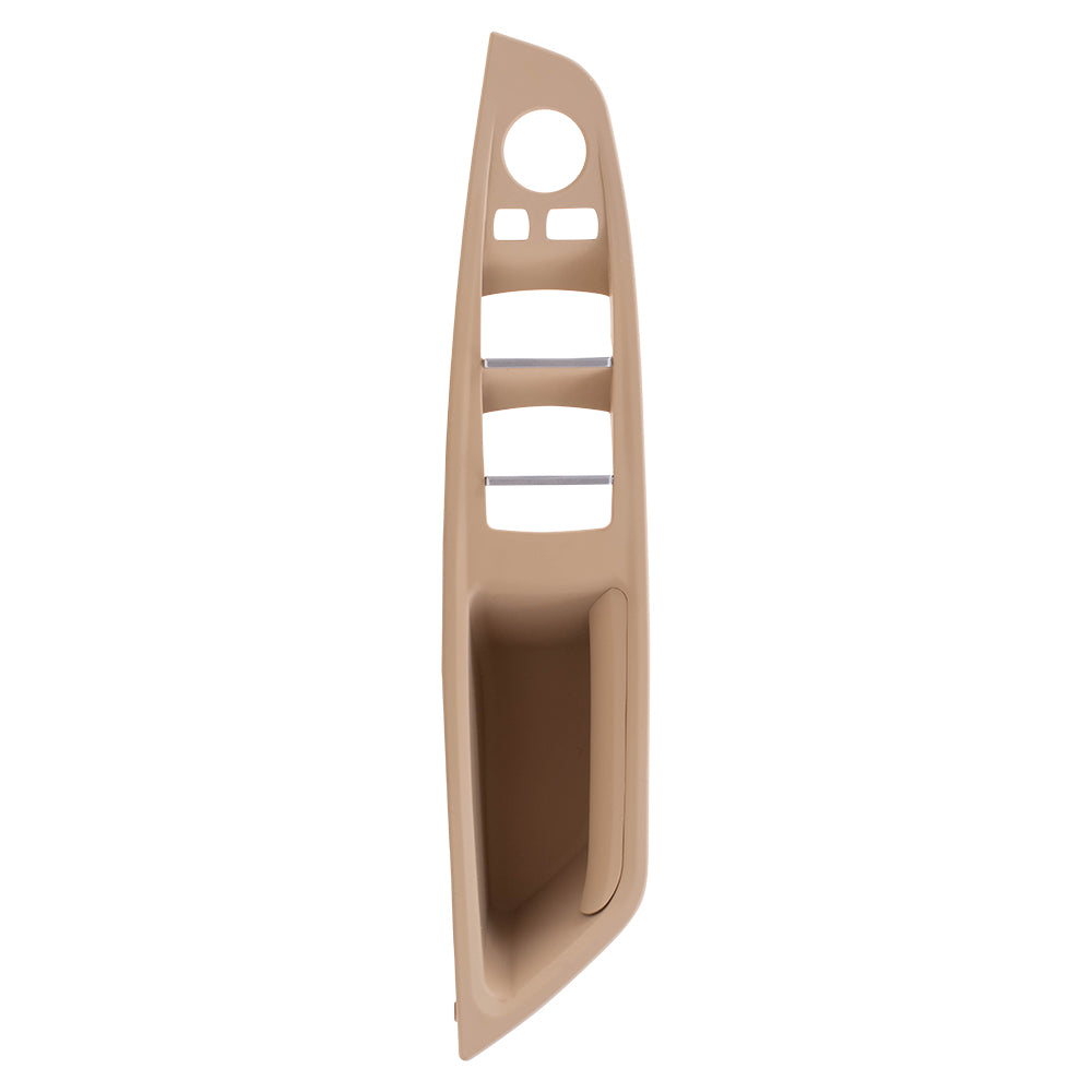 Brock Replacement LHD Inside Door Panel Pull Handle and Switch Bezel Kit 7 Piece Set Compatible with 11-16 5 Series