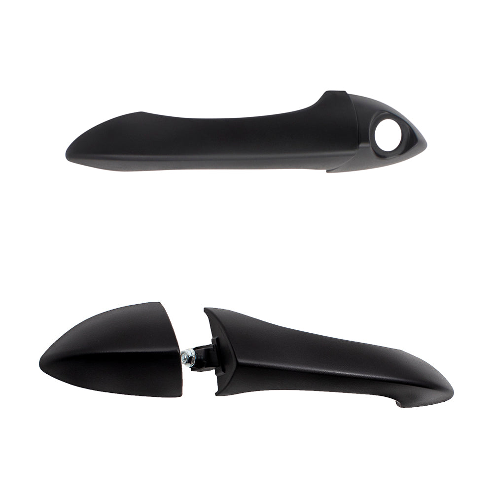 Brock Replacement Pair Set Front Outside Exterior Textured Door Handles w/ Keyholes compatible with 2000-2006 X5 51218243617 51218243626