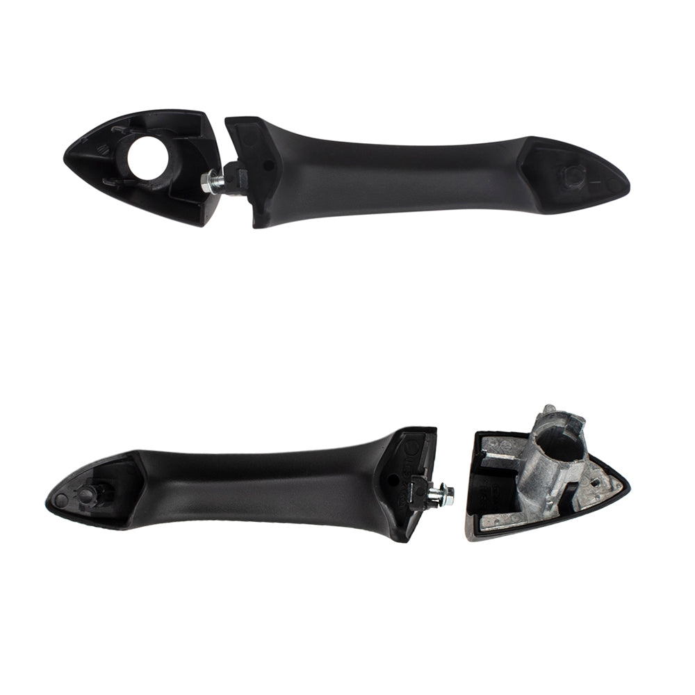 Brock Replacement Pair Set Front Outside Exterior Textured Door Handles w/ Keyholes compatible with 2000-2006 X5 51218243617 51218243626