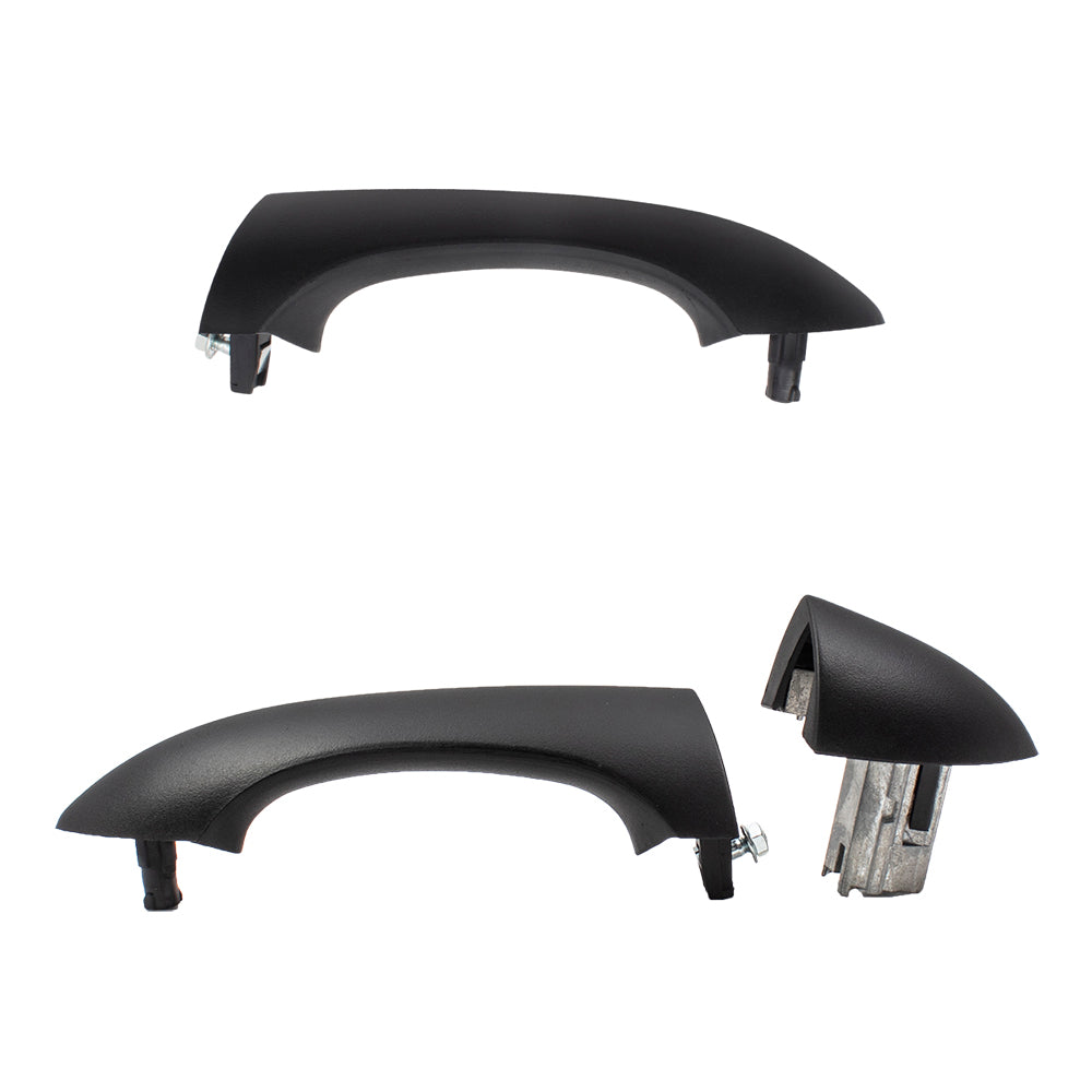 Brock Replacement Pair Set Front Outside Exterior Textured Door Handles w/ Keyholes compatible with 2000-2006 X5 51218243617 51218243626