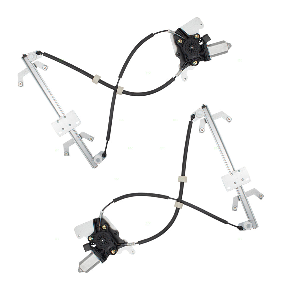 Brock Aftermarket Replacement Rear Driver Left Passenger Right Power Window Regulator With Motor Set Compatible With 2002-2018 Mercedes-Benz G-Class W463