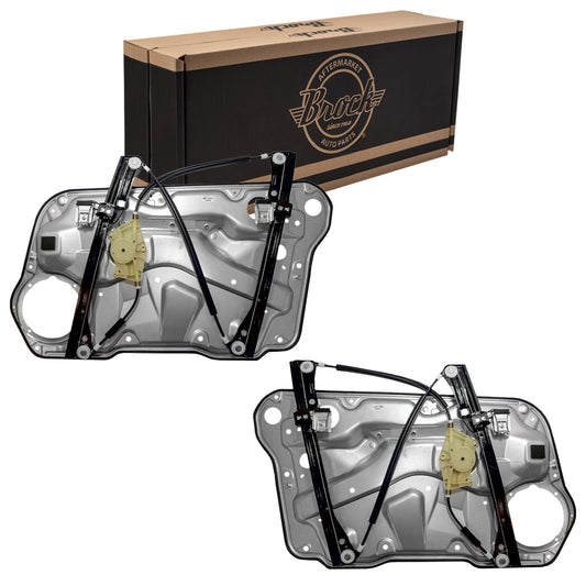 Window Regulator w/o Motor for 1999-2006 Golf Gen 4 w/ Panel Front for 1999-2005 Jetta for 2007-2010 Golf City for 2007-2009 Jetta City 1J4837461H Set VW1350116