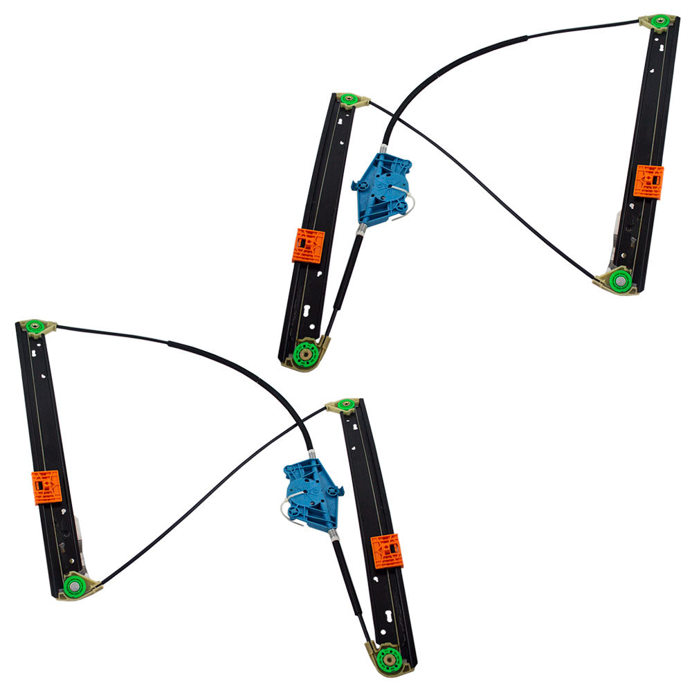 Brock Replacement Pair Set Front Power Window Lift Regulators Compatible with 02-08 A4 S4 RS4 Gen 2 Gen 3 Sedan Wagon 8E0837461C 8E0837462C
