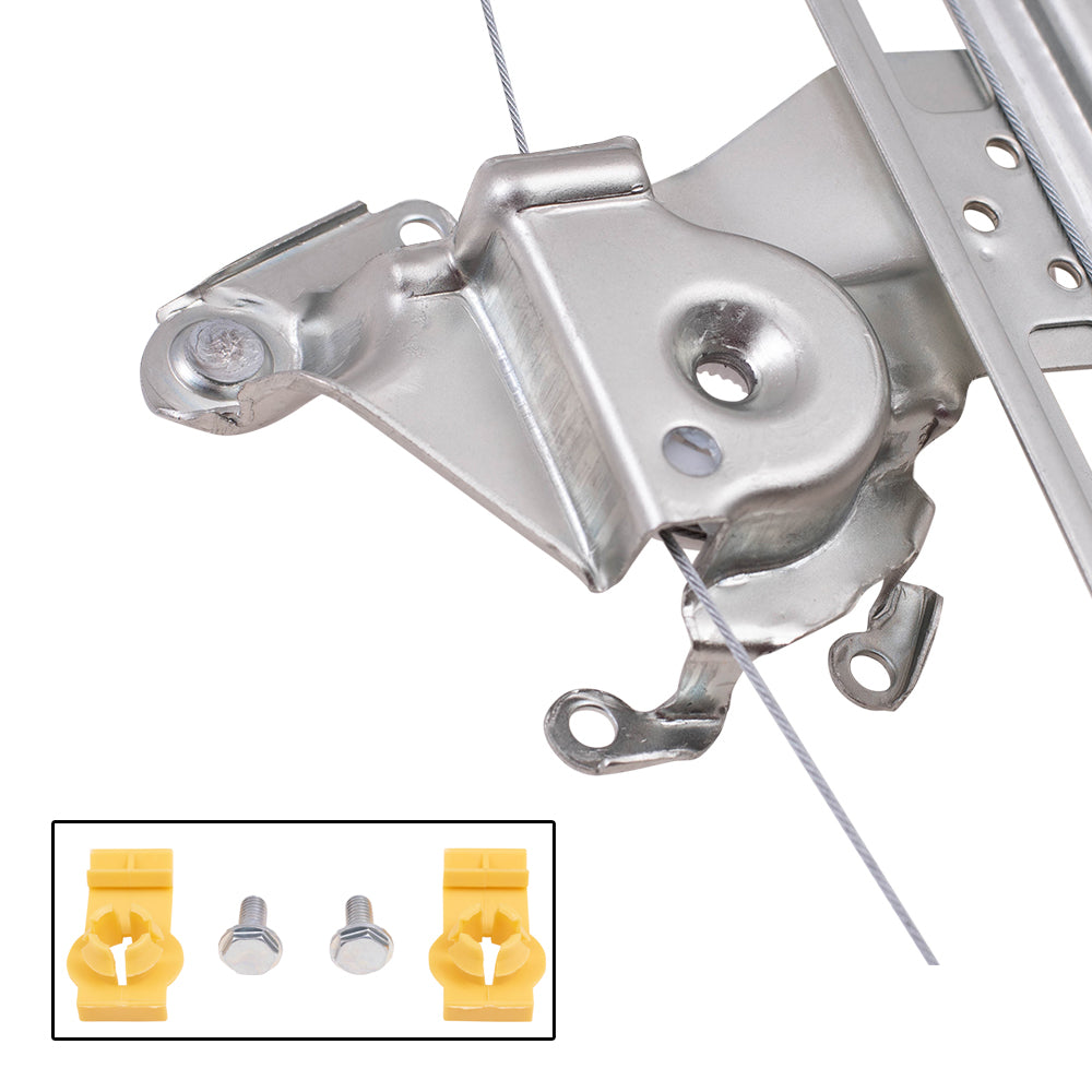 Brock Replacement Driver and Passenger Side Front and Rear Power Window Regulators without Motor 4 Piece Set Compatible with 1999-2005 3-Series Sedan Wagon
