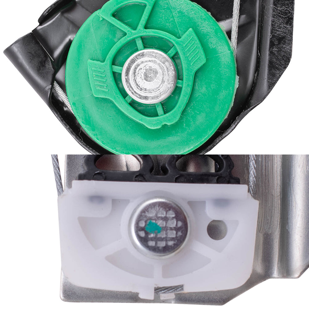 Brock Replacement Driver and Passenger Side Front and Rear Power Window Regulators without Motor 4 Piece Set Compatible with 1999-2005 3-Series Sedan Wagon