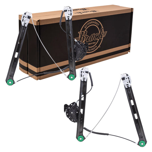 Window Regulator w/o Motor for 1999-2000 323i E46 Sedan/Wagon Front for 2001-2005 325i for 2001-2005 325xi for 1999-2000 328i 51337020659 Set BM1350105