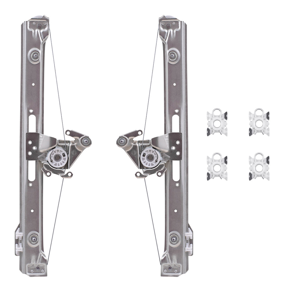 Brock Replacement Rear Power Window Regulators with Guide Clips Compatible with 99-05 3 Series Sedan Wagon 51321938884