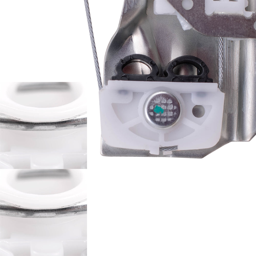 Brock Replacement Drivers Rear Power Window Lift Regulator & Sliding Pivot Clips Compatible with 1999-2005 3 Series Sedan Wagon 51358212099
