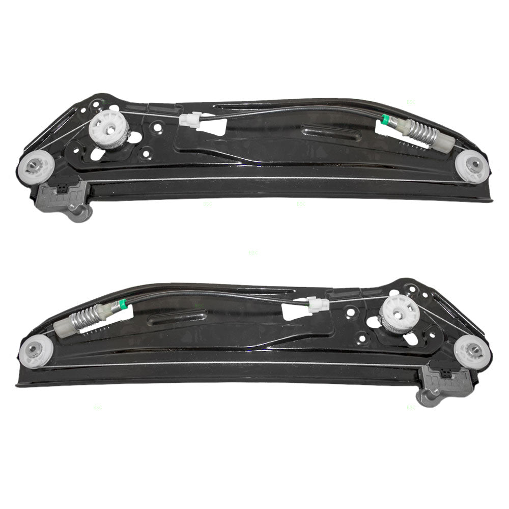 Brock Replacement Driver and Passenger Rear Power Window Lift Regulators Compatible with 2002-2008 7 Series 51357202481 51357202482