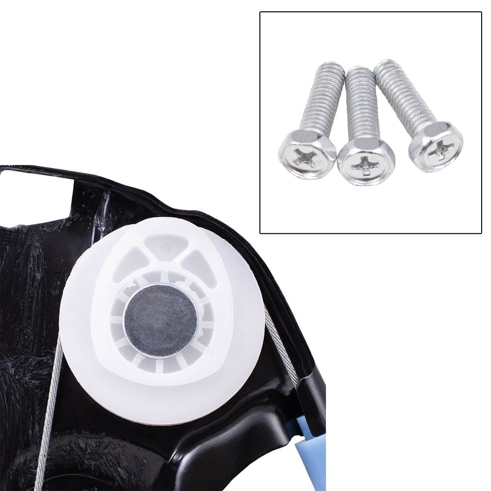 Brock Replacement Front and Rear Driver and Passenger Side Power Window Regulators without Motor 4 Piece Set Compatible with 2006-2011 3 Series Sedan E90 06-12 3 Series Wagon E91 08-11 M3 Sedan 390