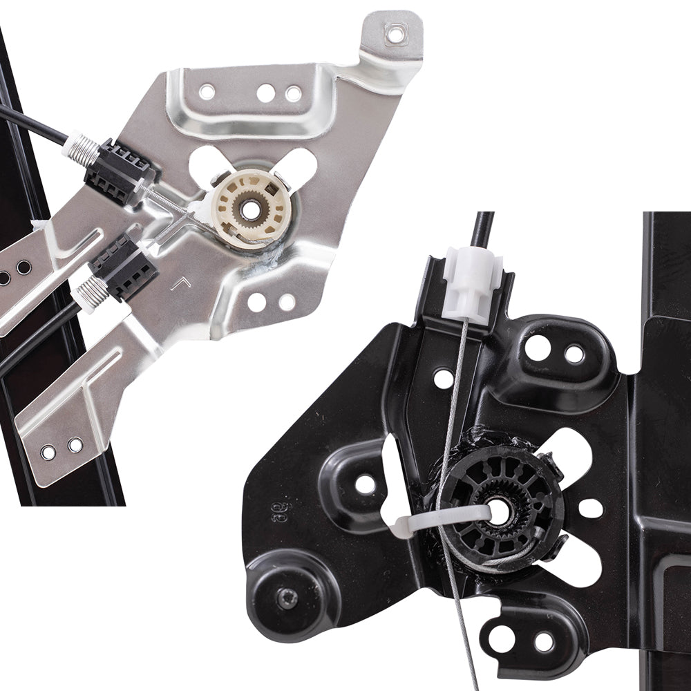 Brock Replacement Driver and Passenger Side Power Window Regulators without Motor 4 Piece Set Compatible with 2003-2007 Saab 9-3 Sedan/Wagon