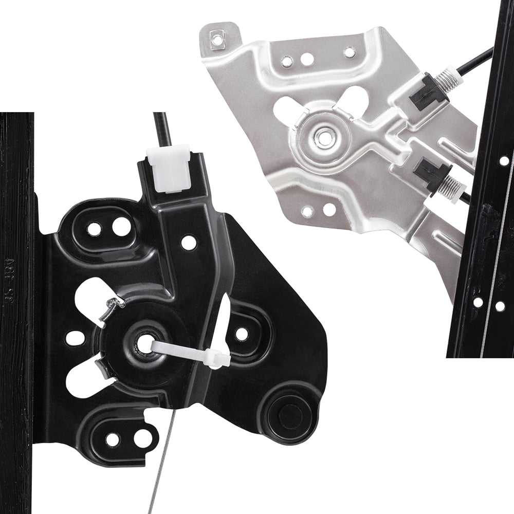 Brock Replacement Driver and Passenger Side Power Window Regulators without Motor 4 Piece Set Compatible with 2003-2007 Saab 9-3 Sedan/Wagon