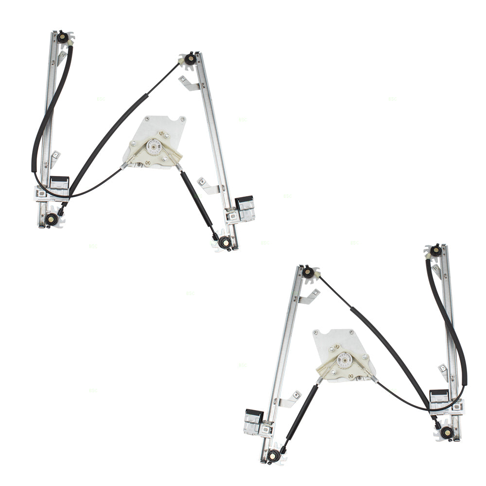 Brock Replacement Pair Set Front Power Window Lift Regulators Compatible with 4637201346 4637201446