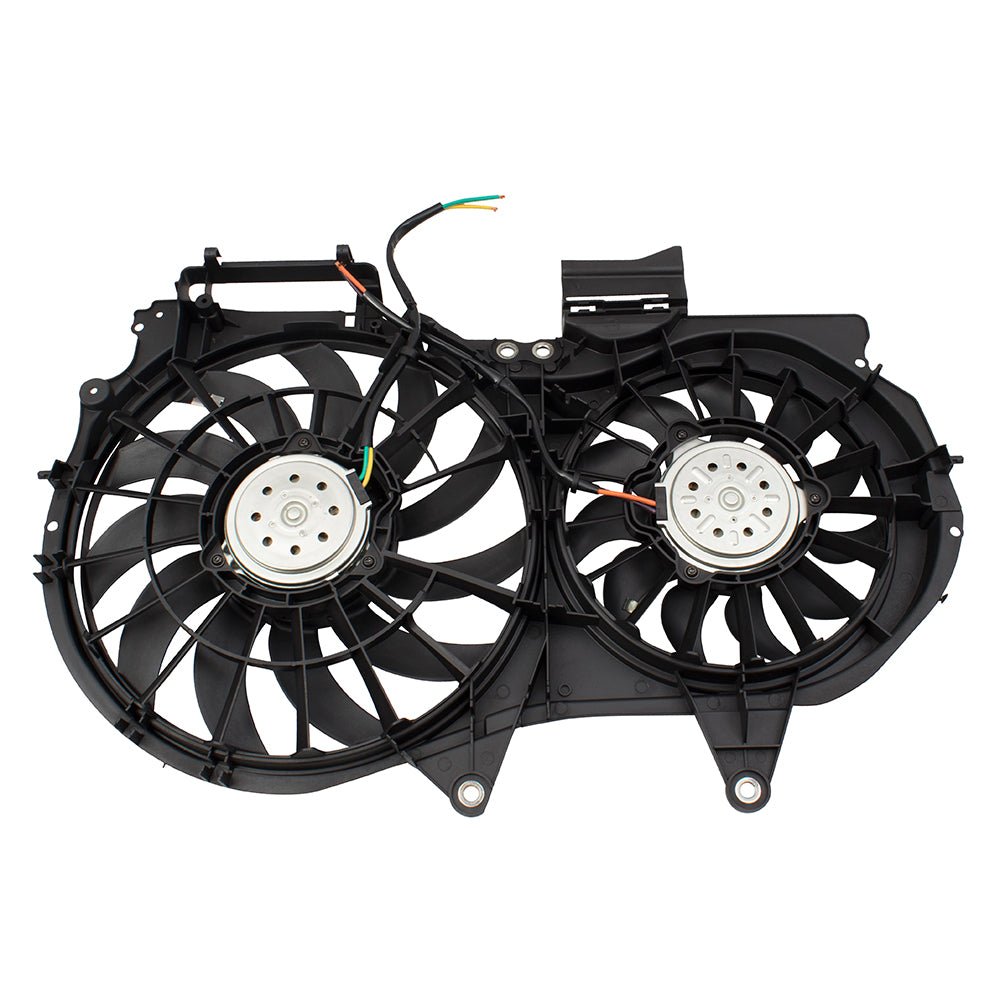 Brock Replacement Dual Cooling Fan Assembly Compatible with 2002-2009 A4 A4 Quattro A4 Cabrio 4 cylinder 8E0121207F AU3115107
