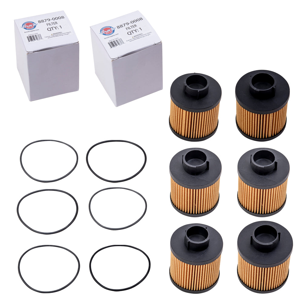 Brock Replacement 6 Piece Set Oil Filters Compatible with 2004-2008 Gallardo Spyder Coupe Superleggera SE Base Nera 07L115561C