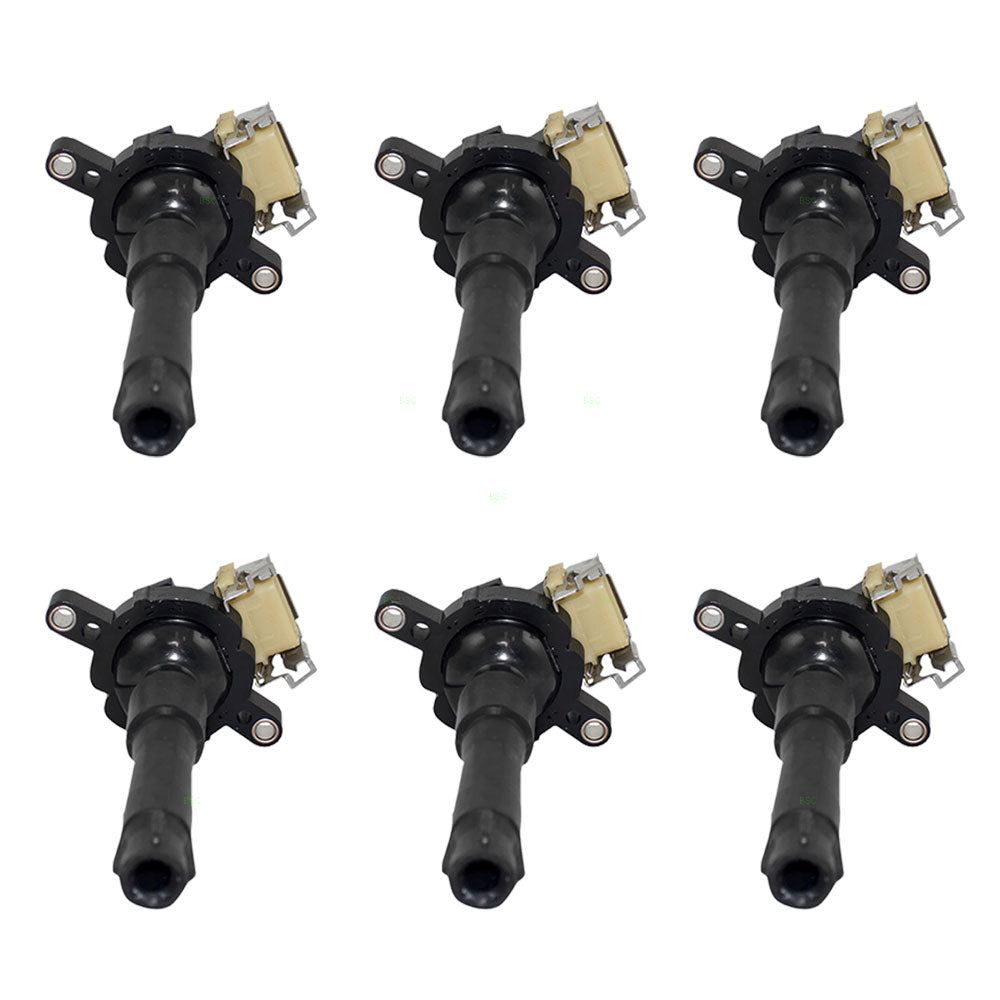Brock Replacement 6 Piece Set Ignition Spark Plug Coils Compatible with Various Models 12137599219 12 13 7 599 219