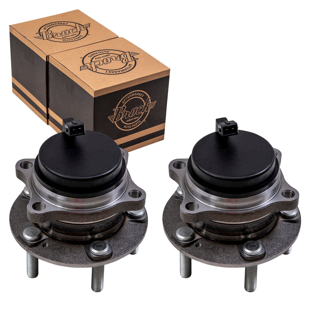 Brock Replacement Pair Rear Hubs & Bearings Compatible with 2007-2018 Santa Fe FWD