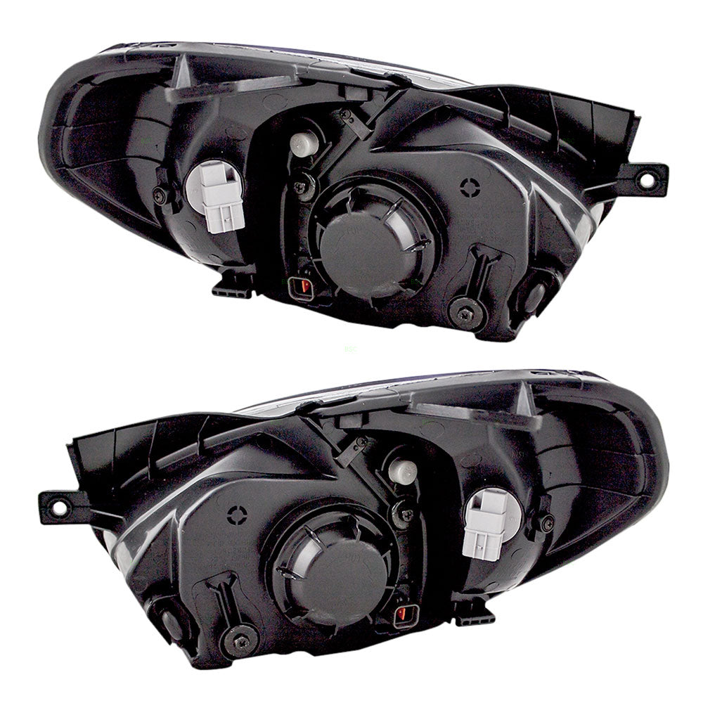 Brock Replacement Driver and Passenger Halogen Combination Headlights Compatible with 07-11 Accent 92101-1E011 92102-1E011