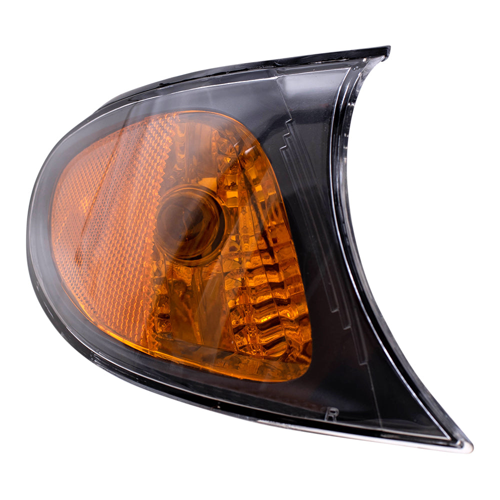 Park/Signal/Side Marker for 2002-2005 325i Sedan/Wagon Amber Lens Black Trim for 2002-2005 325xi 2002-2005 330i 2002-2005 330xi 63137165859 Set BM2520109
