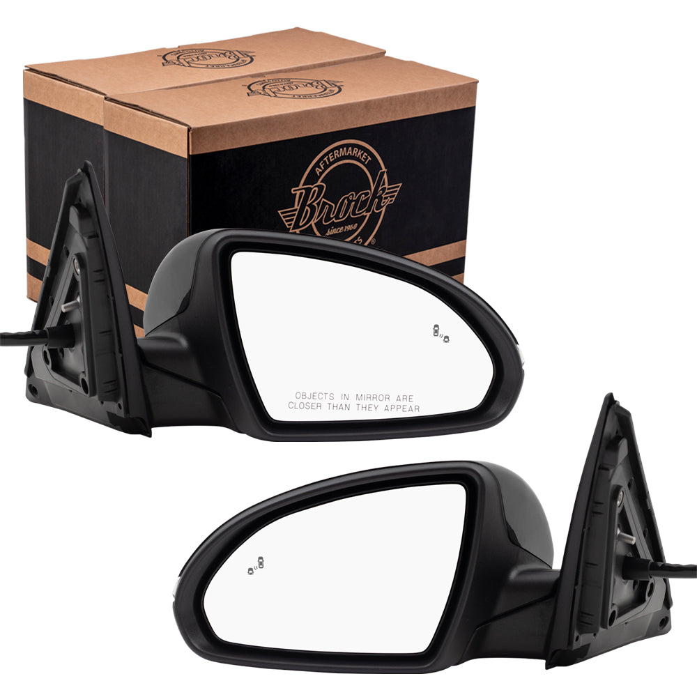 Brock Replacement Pair Side View Power Mirrors Compatible with 2016-2018 Optima Heated Signal Power Folding Memory Blind Spot Detection Set Replacement fits 87610D5050 87620D5050