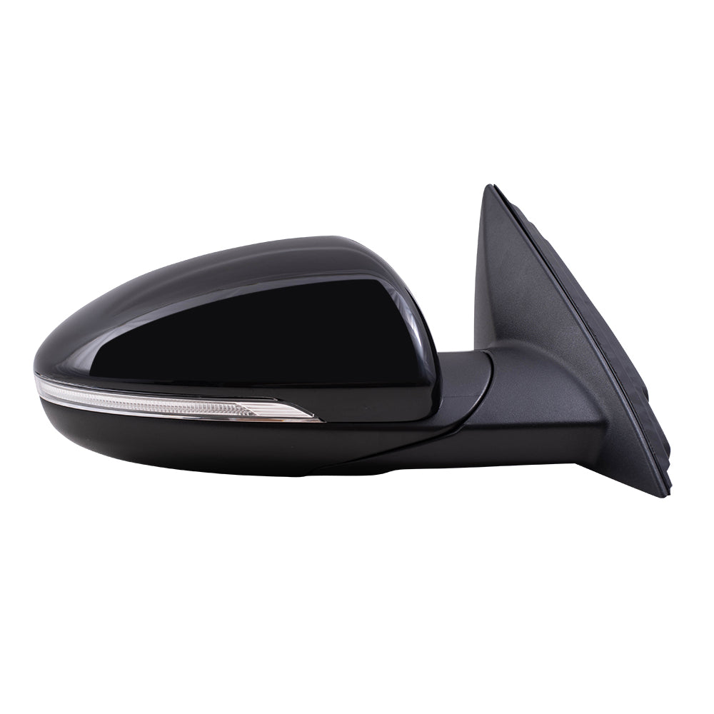 Brock Replacement Driver and Passenger Side Power Mirror Paint to Match Black with Heat-Signal without Blind Spot Detection Set Compatible with 20 Forte Sedan