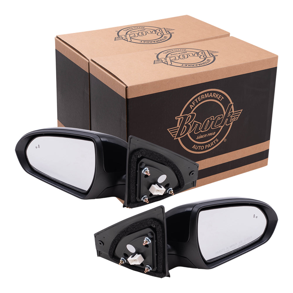 Brock Replacement Driver and Passenger Side Power Mirrors Paint to Match Black with Heat and Blind Spot Detection without Signal or Memory Compatible with 2017-2020 Elantra Korea Built ONLY
