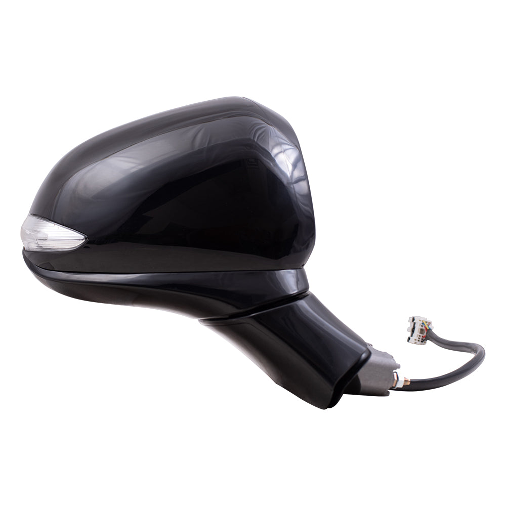 Brock Replacement Driver and Passenger Side Power Mirrors Textured Black with Heat and Signal without Camera Compatible with 2019 Santa Fe