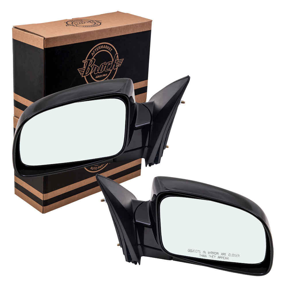 Brock Replacement Driver and Passenger Power Side View Mirrors Heated Compatible with 2007-2012 Santa Fe SUV 87610-0W000 87620-0W000