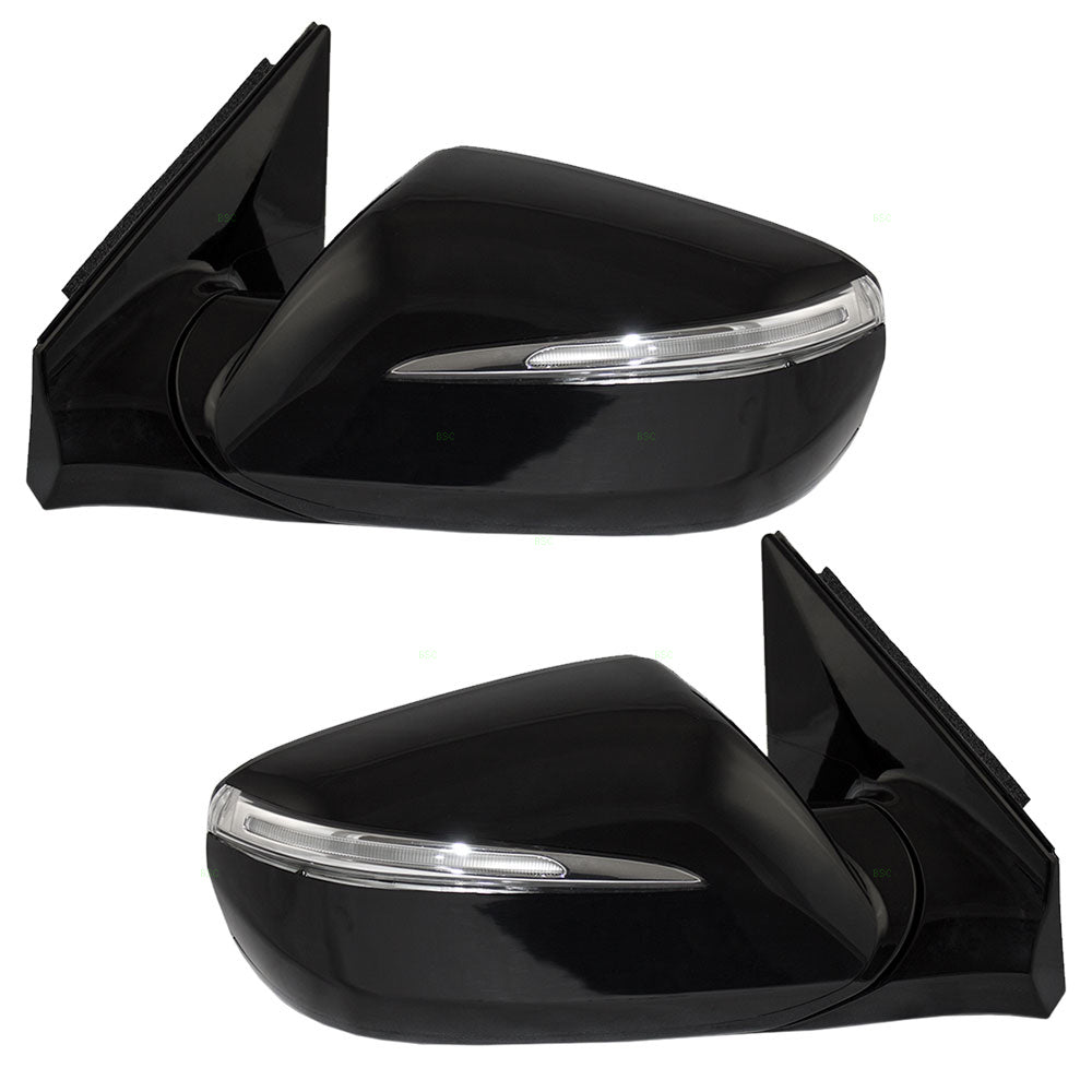 Brock Replacement Set Driver and Passenger Power Side View Mirrors Heated Signal Ready-to-Paint Compatible with 2013-2016 Santa Fe Sport 87610-4Z005 87620-4Z005