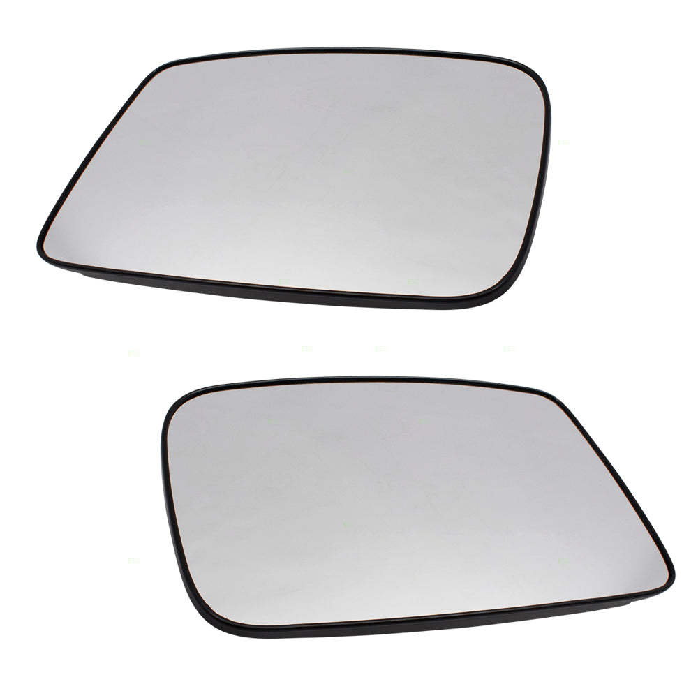 Brock Replacement for Pair Set Side View Mirror Glass & Bases Compatible with 02-07 Lancer MR574587 MR574588