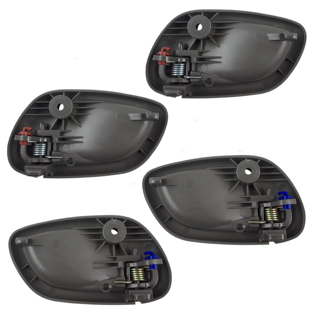 Brock Replacement 4 Piece Set Front & Rear Gray Inside Interior Door Handles Compatible with Tracker Esteem Grand Vitara 30024125 30024123