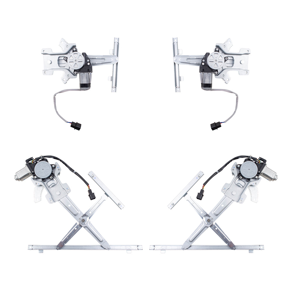 Brock Replacement Driver and Passenger Side Power Window Regulators with Motor 4 Piece Set Compatible with 2008-2011 Lancer 08-11 Lancer Evolution Built to 2/11 10-11 Lancer Sportback Built to 2/11