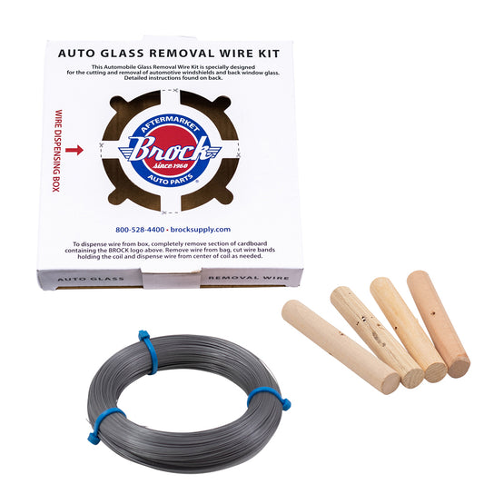 Windshield Auto Glass Removal Wire Kit 853' ft Stainless Steel Piano Wiring w/ 4 Handles for Window Glass Cutting Repair Disposal