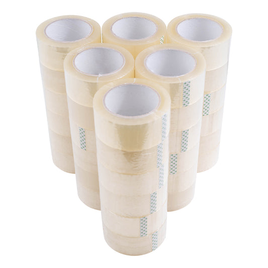 Brock Case 36 Rolls Clear Tape 48mm x 100m 1.8 Mil Sealing Carton Box Package for Shipping Storage Warehouse Retail