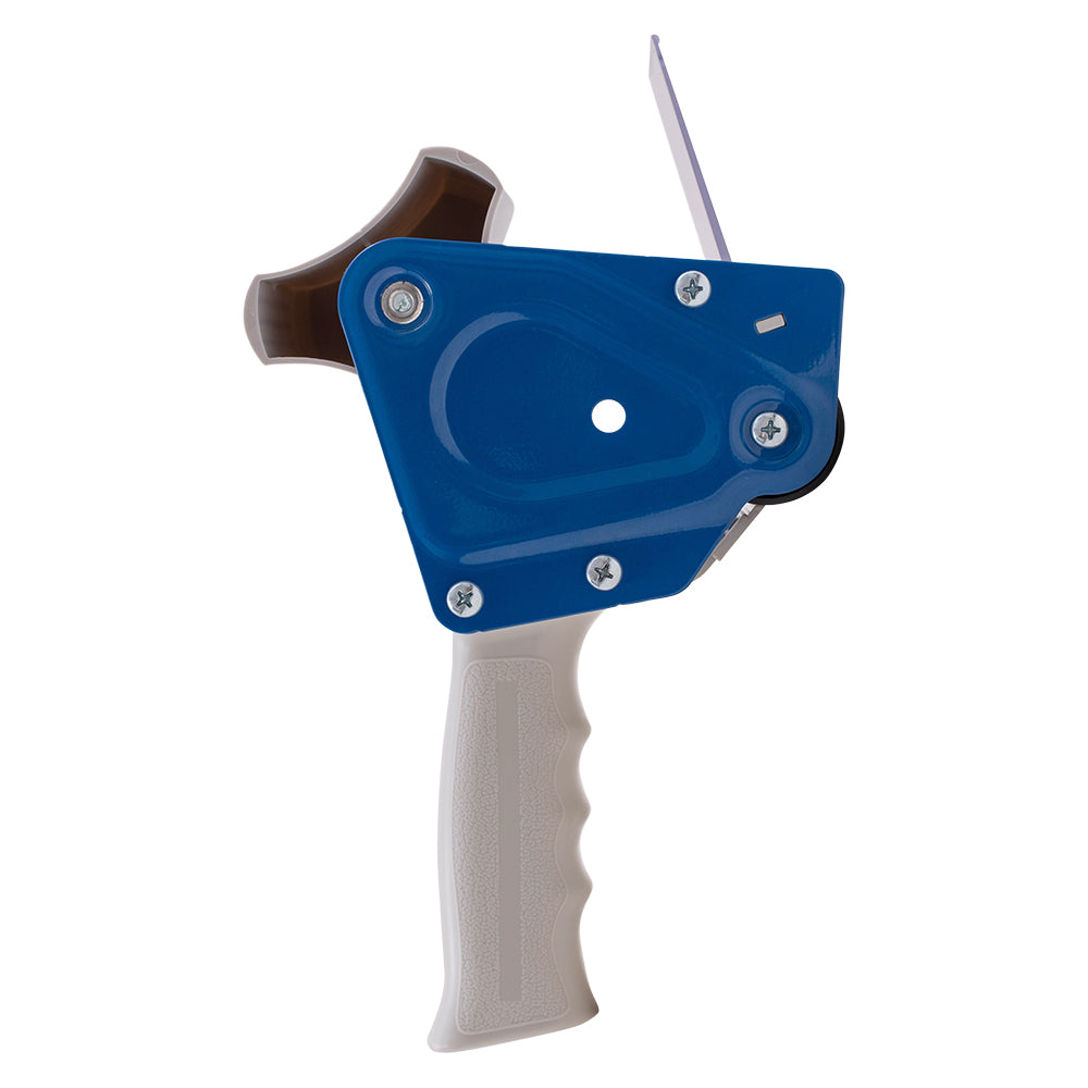 3" Tape Holder Dispenser Gun Heavy Duty w/ Metal Cutter Adjustable Tension & Plastic Anti-Reversing Plate for Ship Storage Warehouse Retail