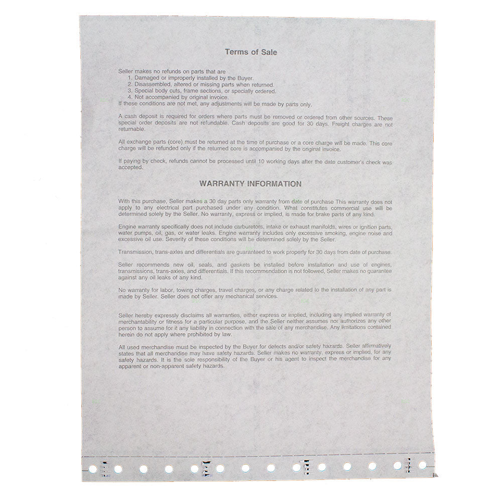 1000 Pc Box Hollander Powerlink 3-Part Invoice w/ Disclaimer Forms Purchase Order SOP Slips for Auto Repair Mechanic Service Sales Salvage