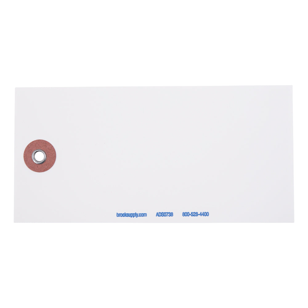 Brock Blank White Polyart Tags 3 3/4 Inch x 1 1/7 Inch With Reinforced Metal Eyelet Includes Wire-Brock Ballpoint Pen-Brockmark Marker 1000 Tags/Box
