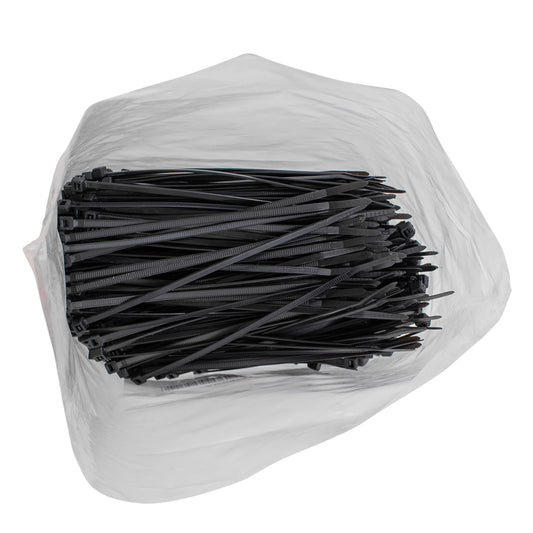 Brock 1000 Pc Bag Black Nylon 6" Cable Zip Ties Self Locking Head UV Heat Resistant Outdoor Indoor for Bundling Tag Hold Wires Cords Crafts