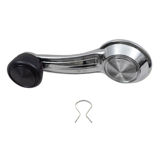 Brock Replacement Manual Window Crank Handle Chrome with Black Knob Compatible with 1965-1996 GM Various Models 20348200