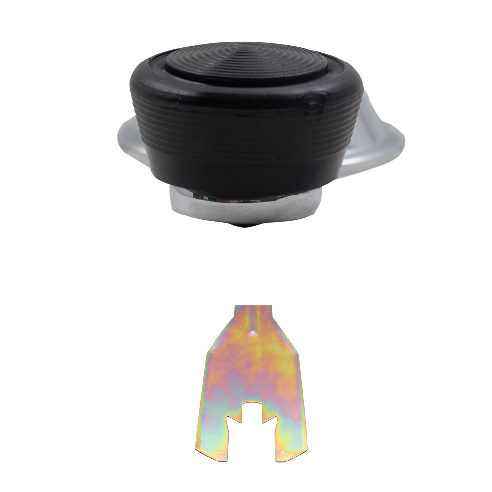 Brock Replacement for 2 Pc Set Manual Window Crank Chrome w/ Black Knob& Handle Clip Removal Tool for 1965-1996 GM Various Models 20348200